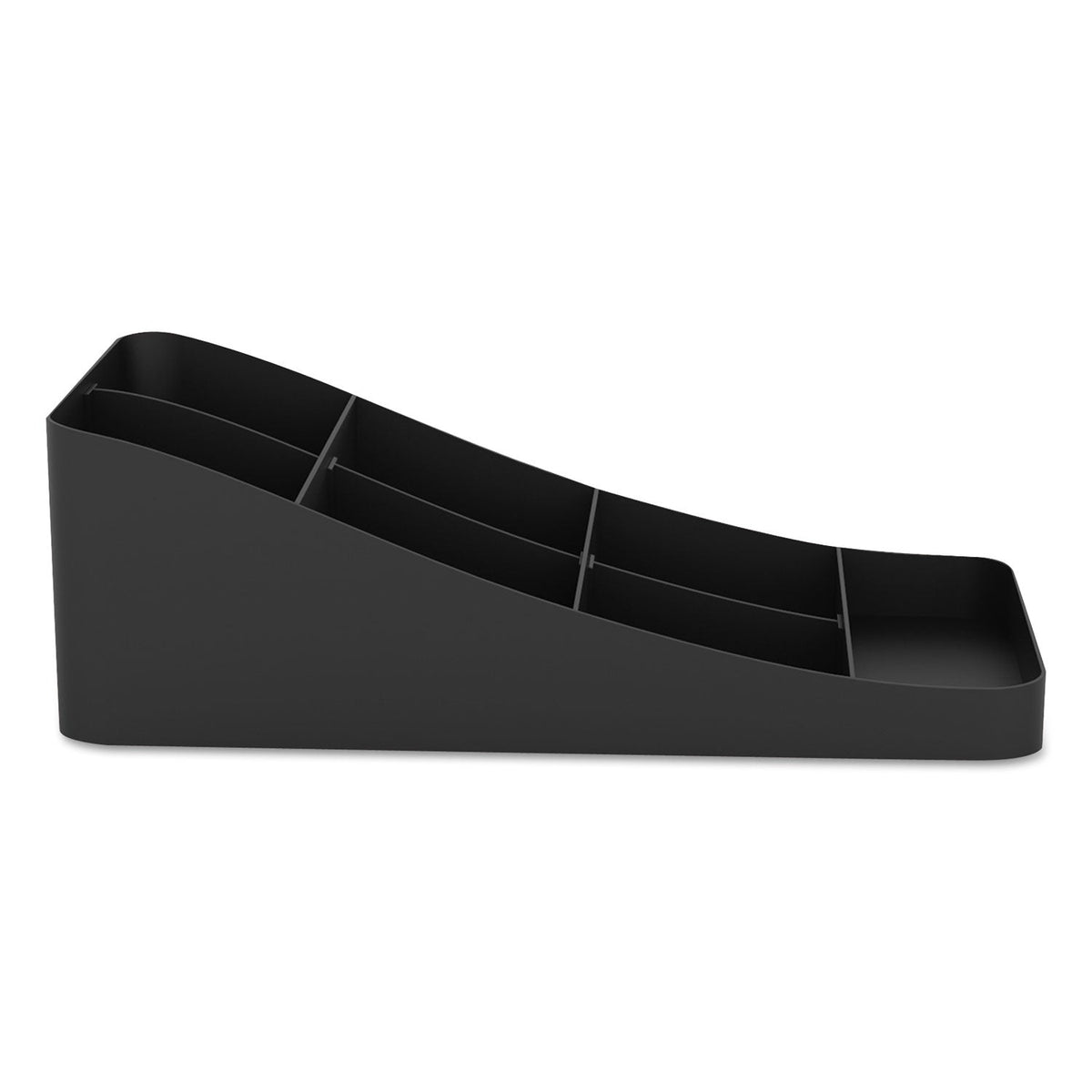 Mind Reader Trove Seven-Compartment Coffee Condiment Organizer, 7.75 x 16 x 5.25, Black