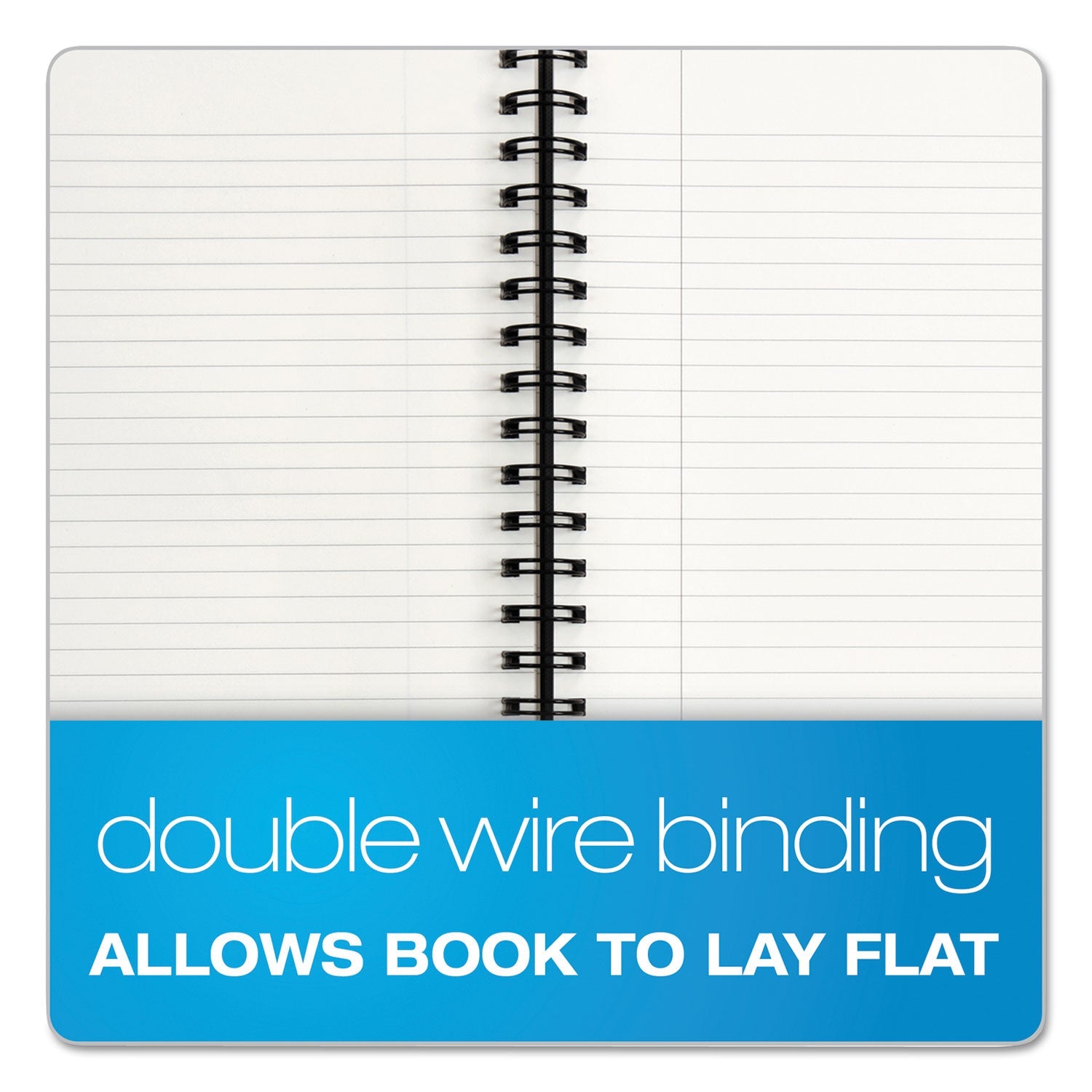 TOPS Royale Wirebound Business Notebooks, 1 Subject, Medium/College Rule, Black/Gray Cover, 10.5 x 8, 96 Sheets