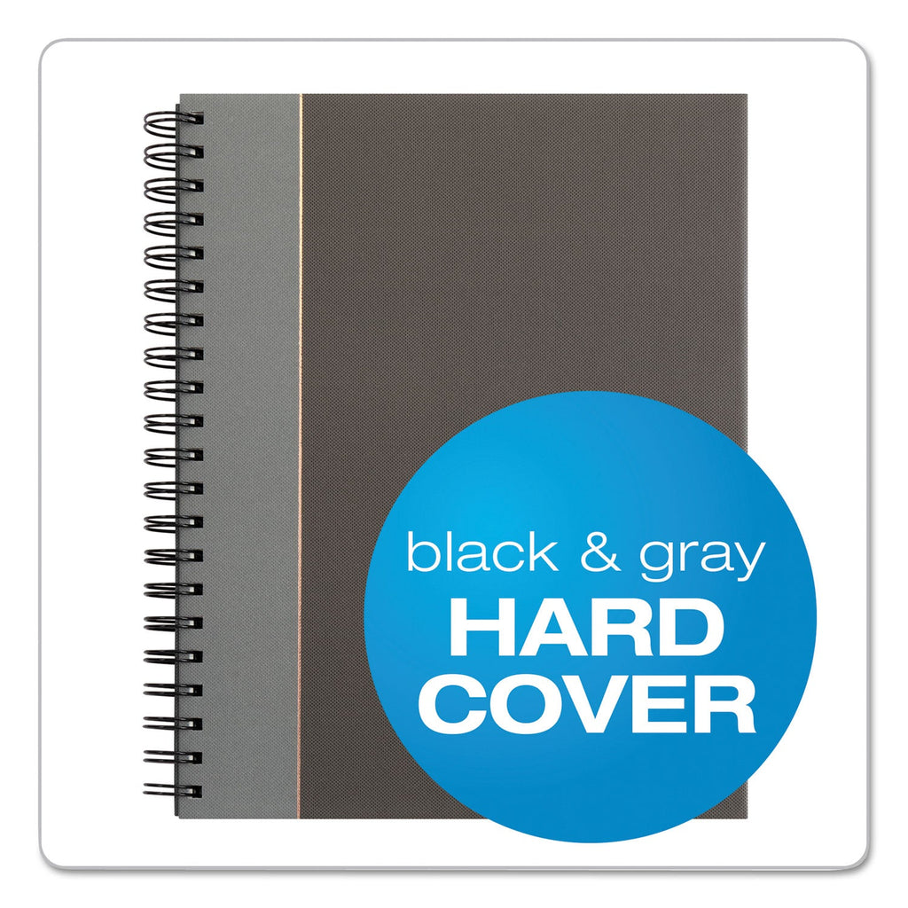 TOPS Royale Wirebound Business Notebooks, 1 Subject, Medium/College Rule, Black/Gray Cover, 10.5 x 8, 96 Sheets