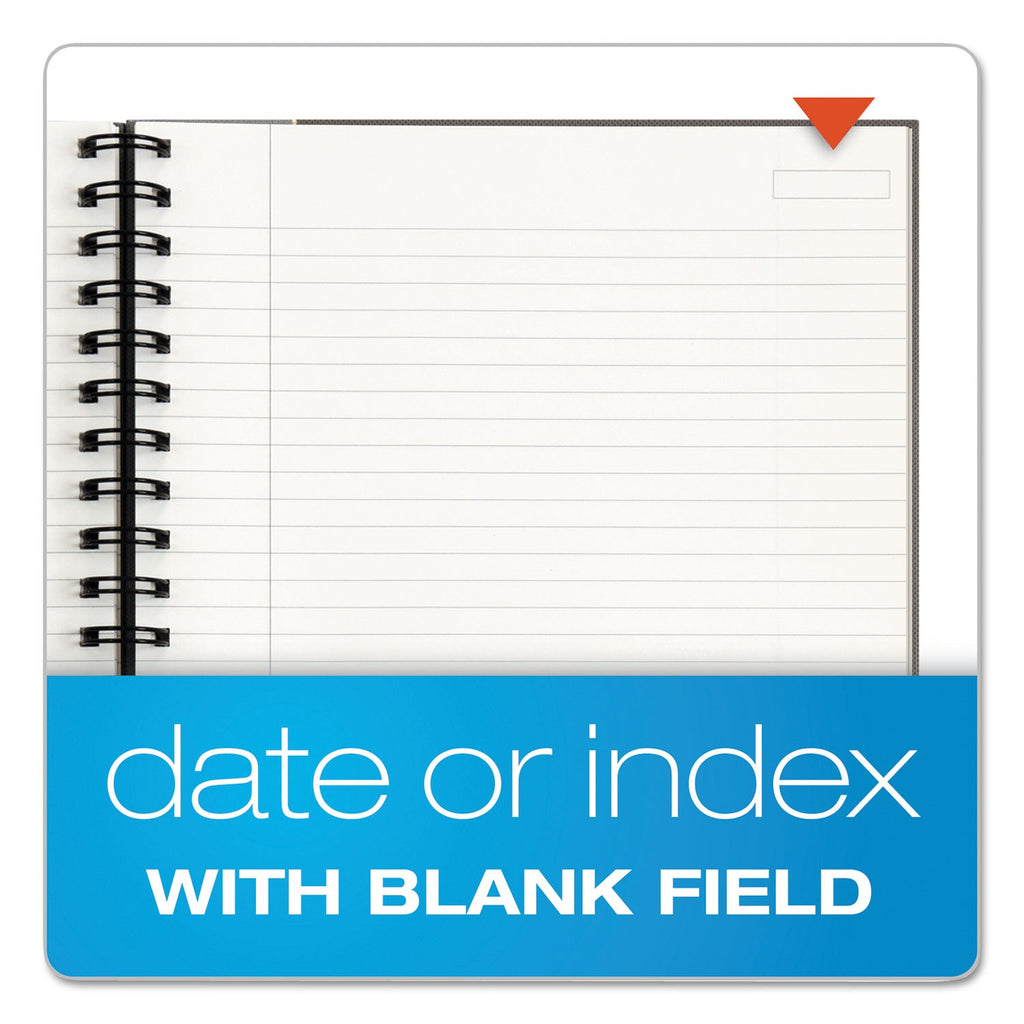 TOPS Royale Wirebound Business Notebooks, 1 Subject, Medium/College Rule, Black/Gray Cover, 10.5 x 8, 96 Sheets
