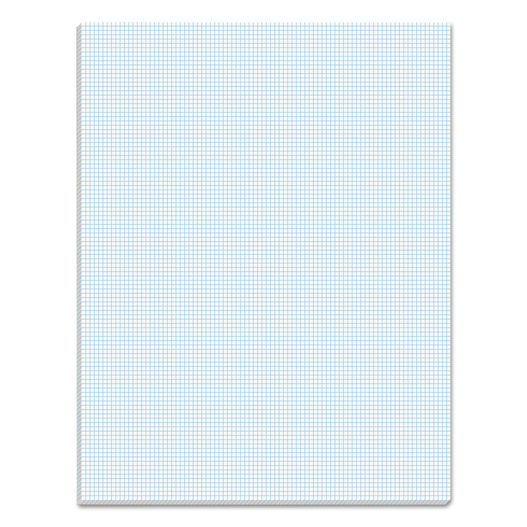 TOPS Quadrille Pads, Quadrille Rule (10 sq/in), 50 White 8.5 x 11 Sheets