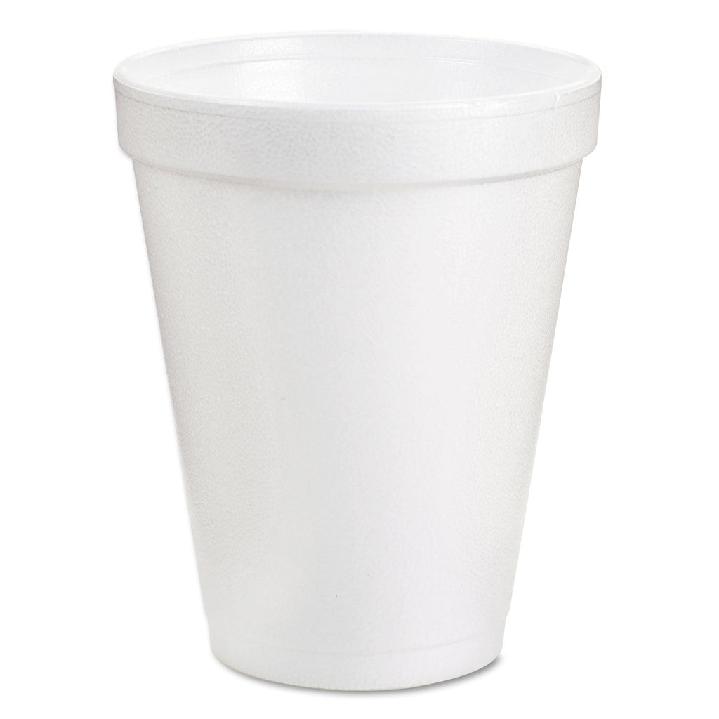 Dart Foam Drink Cups, 6 oz, White, 25/Bag, 40 Bags/Carton