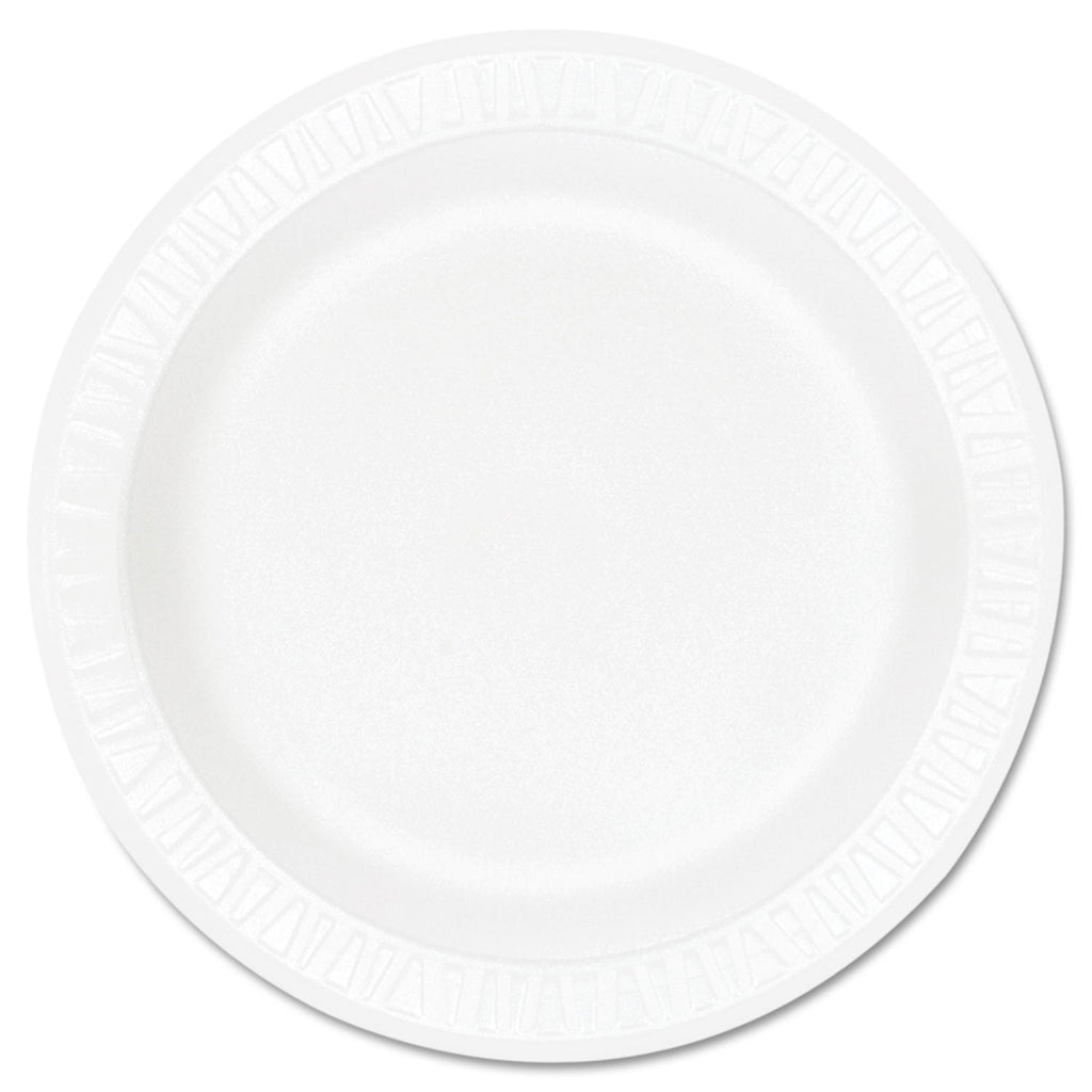 Dart Concorde Foam Plate, 9" dia, White, 125/Pack, 4 Packs/Carton
