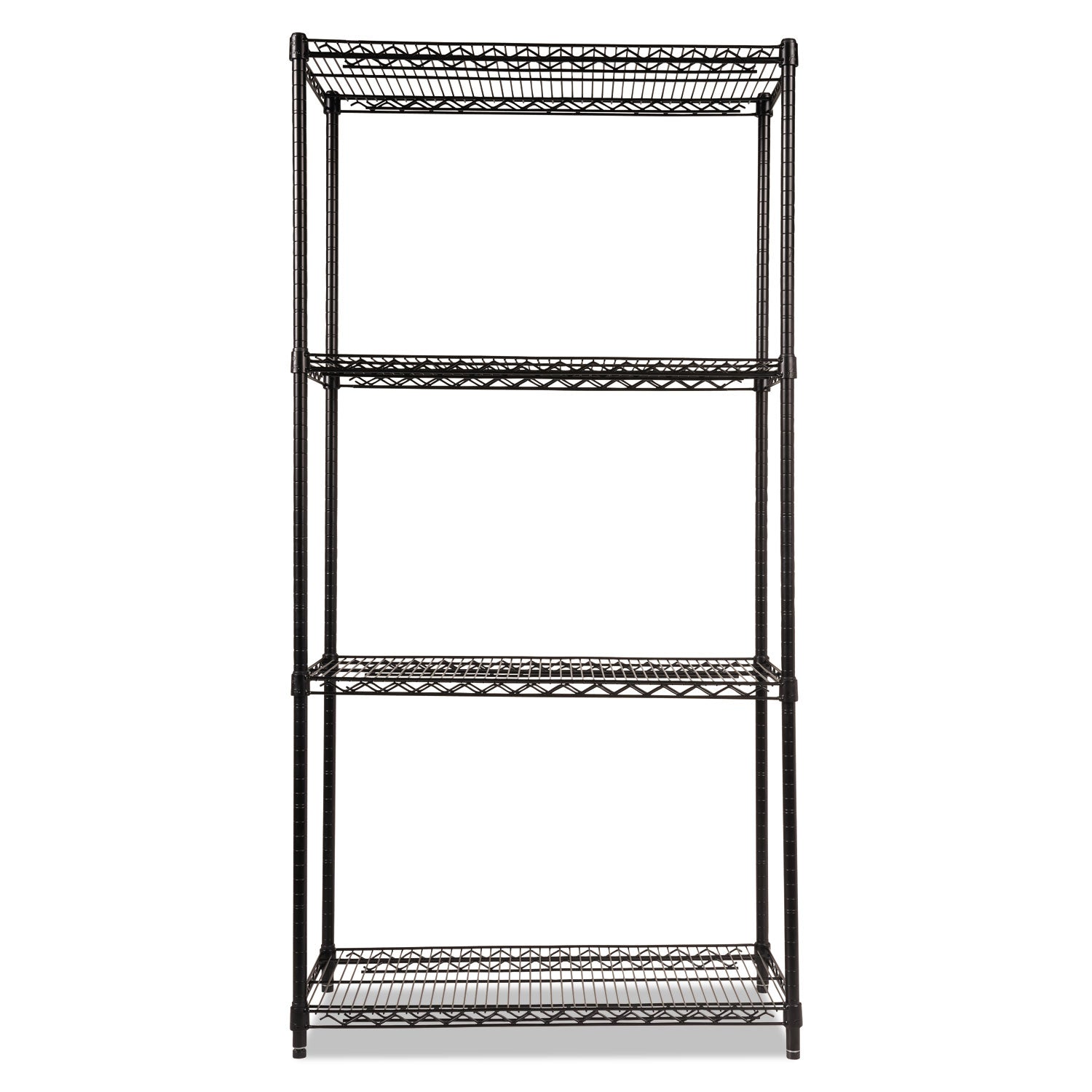 Alera NSF Certified Industrial Four-Shelf Wire Shelving Kit, 36w x 18d x 72h, Black
