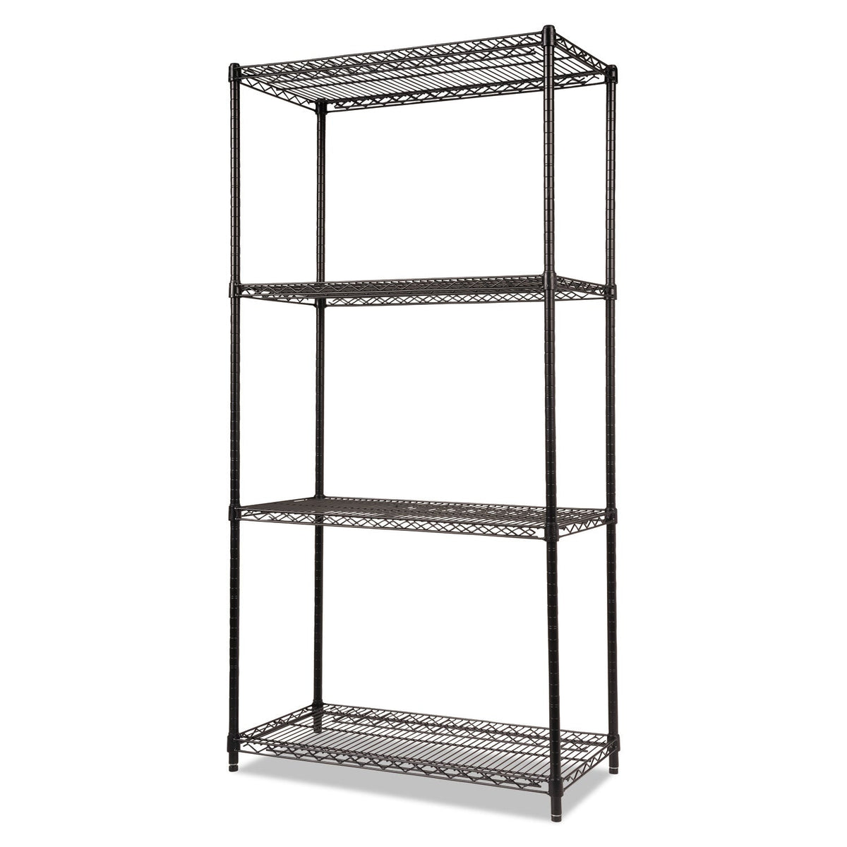 Alera NSF Certified Industrial Four-Shelf Wire Shelving Kit, 36w x 18d x 72h, Black