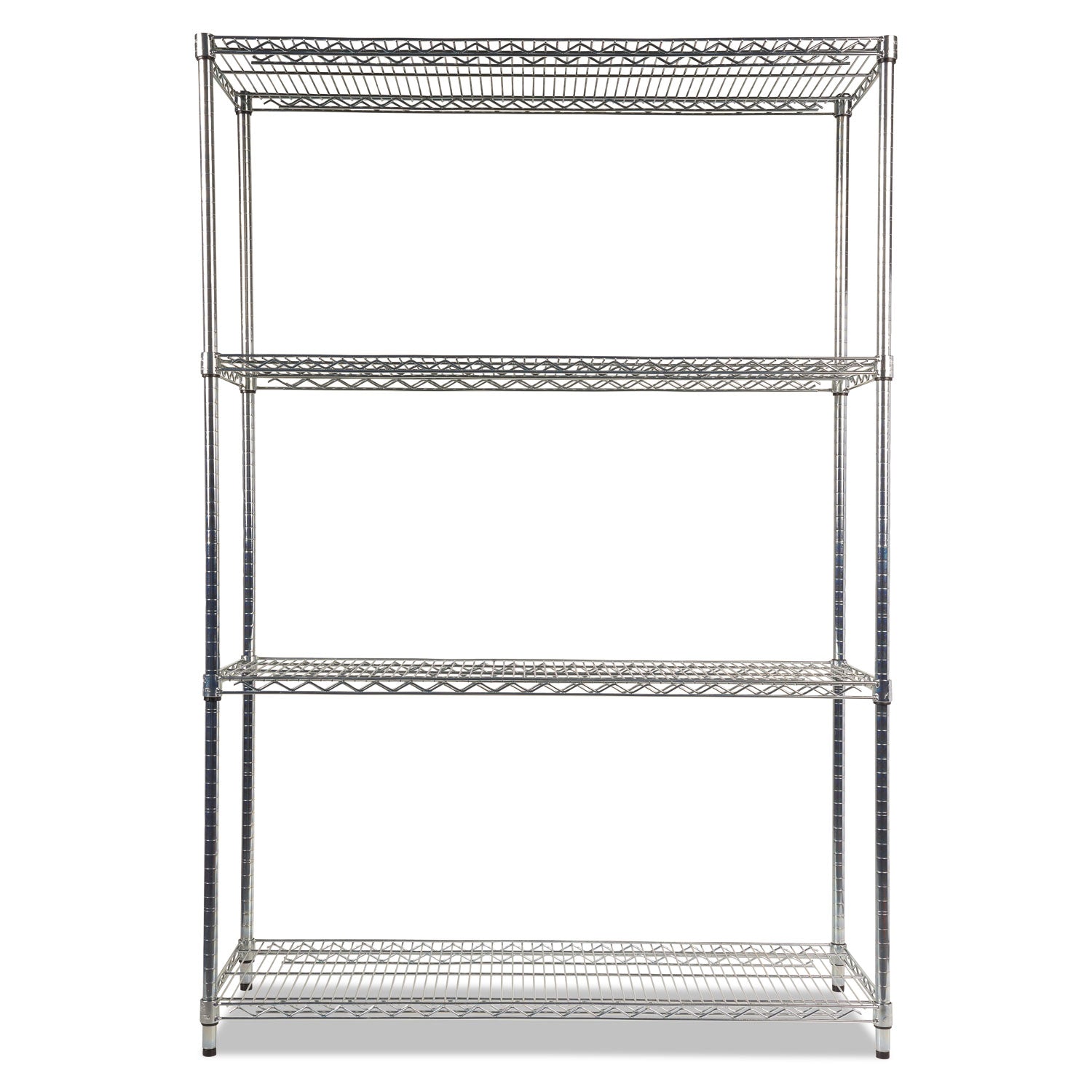 Alera NSF Certified Industrial Four-Shelf Wire Shelving Kit, 48w x 18d x 72h, Silver
