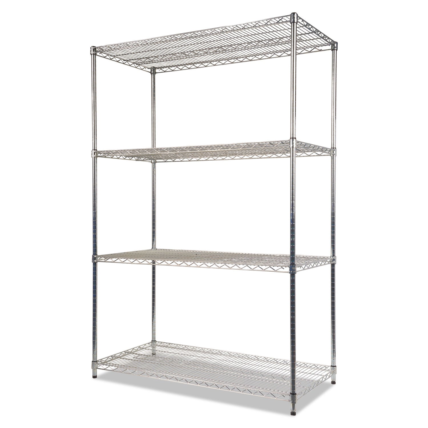 Alera NSF Certified Industrial Four-Shelf Wire Shelving Kit, 48w x 24d x 72h, Silver