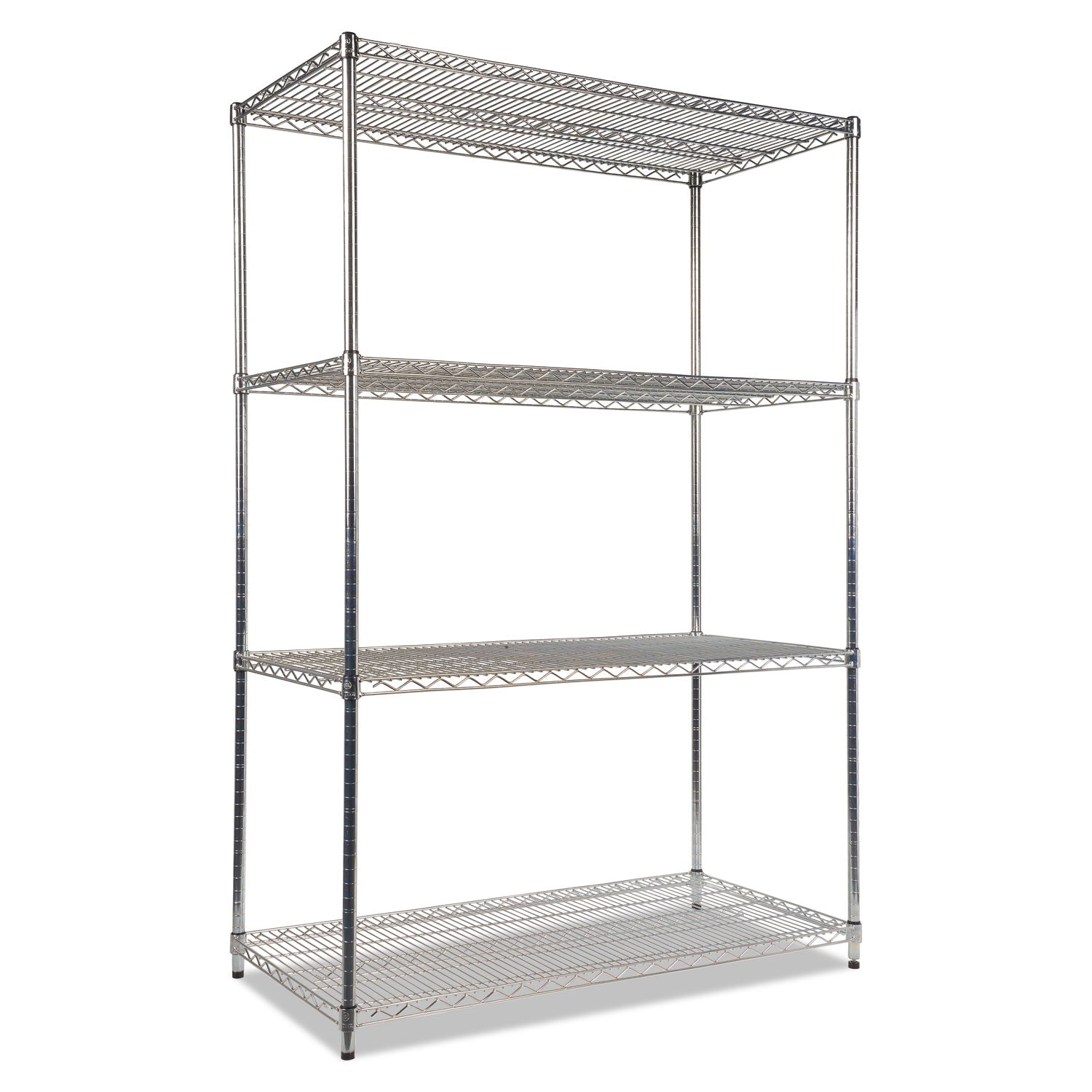 Alera NSF Certified Industrial Four-Shelf Wire Shelving Kit, 48w x 24d x 72h, Silver