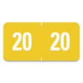 Smead Yearly End Tab File Folder Labels, 20, 0.5 x 1, Yellow, 25/Sheet, 10 Sheets/Pack