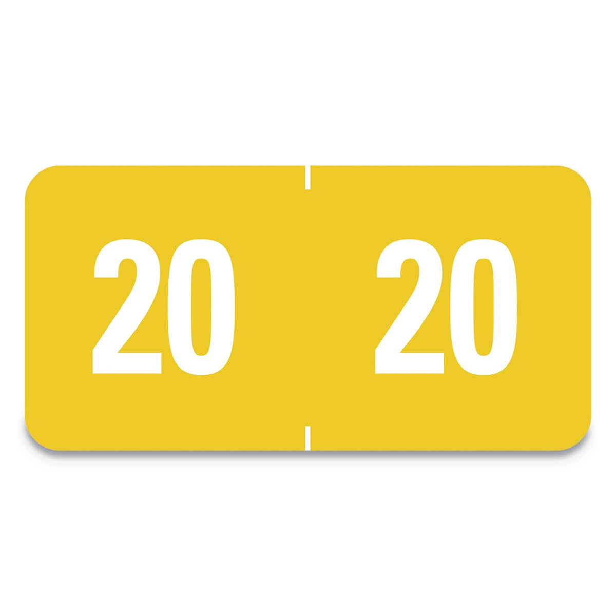 Smead Yearly End Tab File Folder Labels, 20, 0.5 x 1, Yellow, 25/Sheet, 10 Sheets/Pack