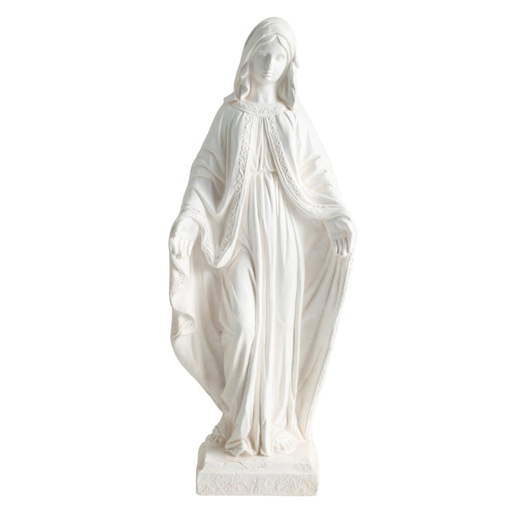 31.5 Inch Virgin Mary Statue with Aged Finish for Yard Patio
