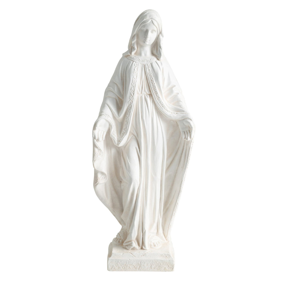 31.5 Inch Virgin Mary Statue with Aged Finish for Yard Patio
