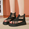 Women's Thick-Sult Ultra-Soft Woven Roman Sandals, New Summer Style, Fashion Versatile Casual Hollow Open-Toe Dopamine Ankle Sandals