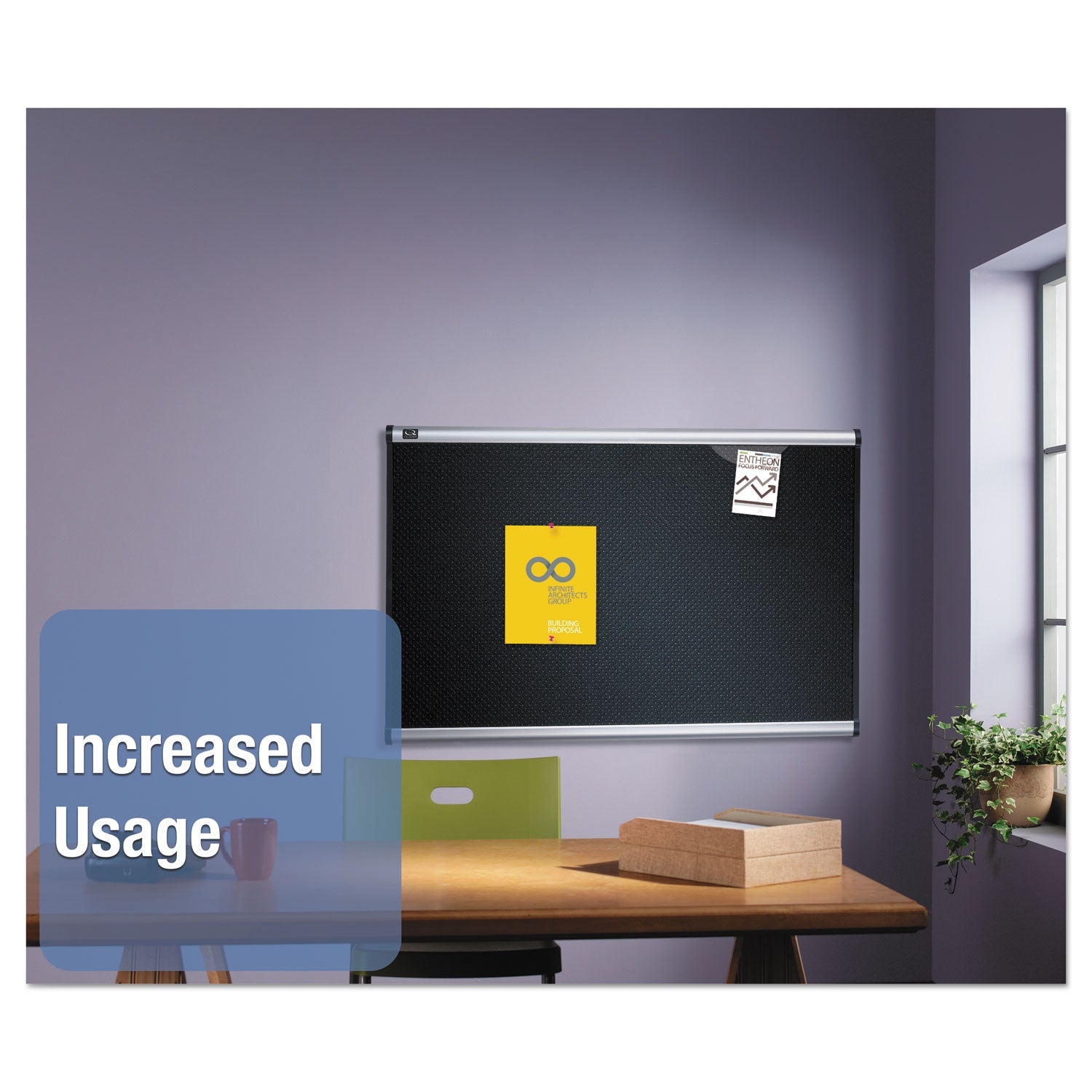 Quartet Prestige Embossed Foam Bulletin Board, 72 x 48, Black, Aluminum Frame