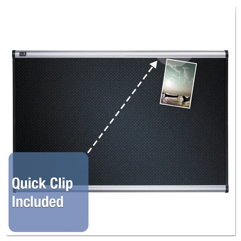 Quartet Prestige Embossed Foam Bulletin Board, 72 x 48, Black, Aluminum Frame