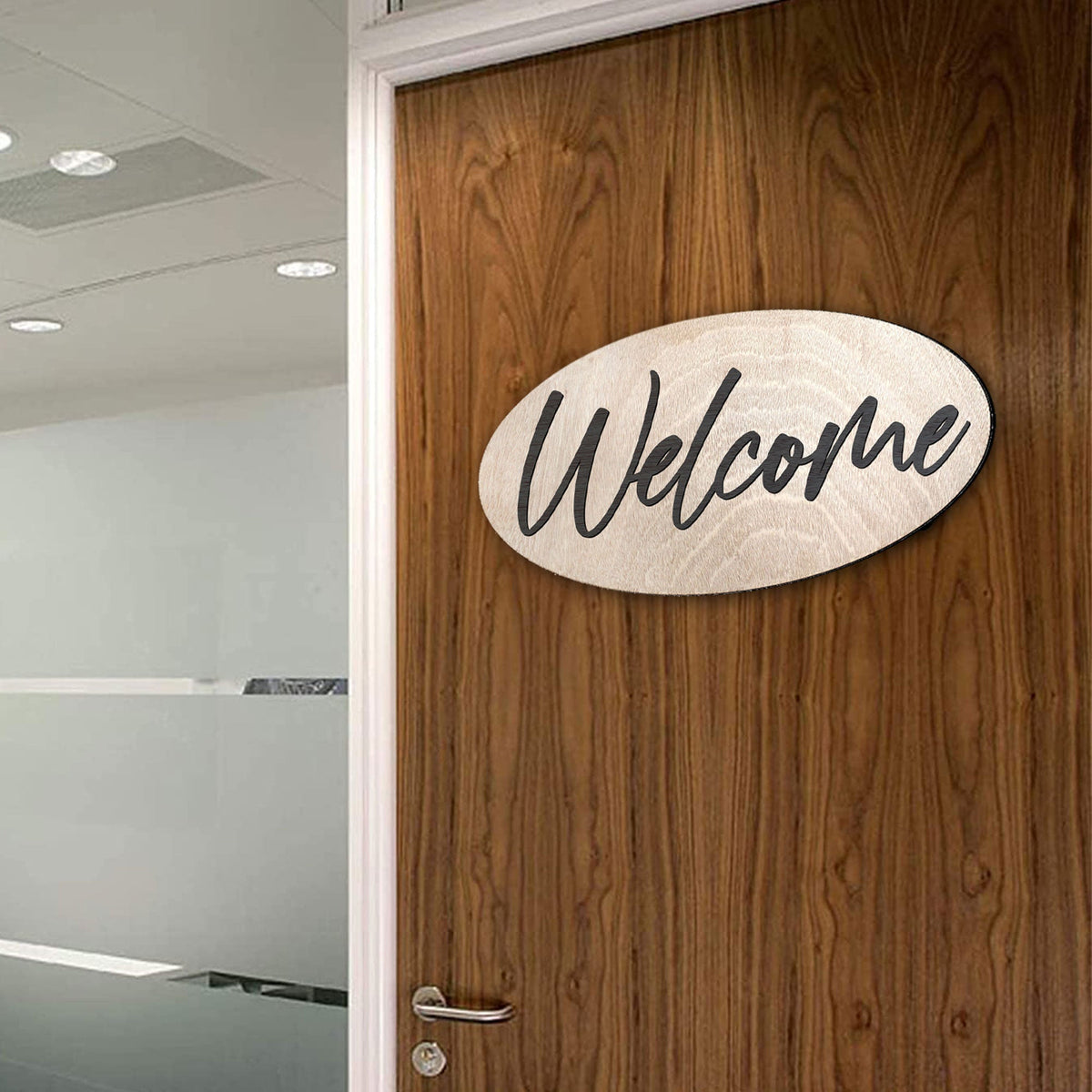 Welcome sign, Business sign, Made in the USA sign, Made from wood - 320342