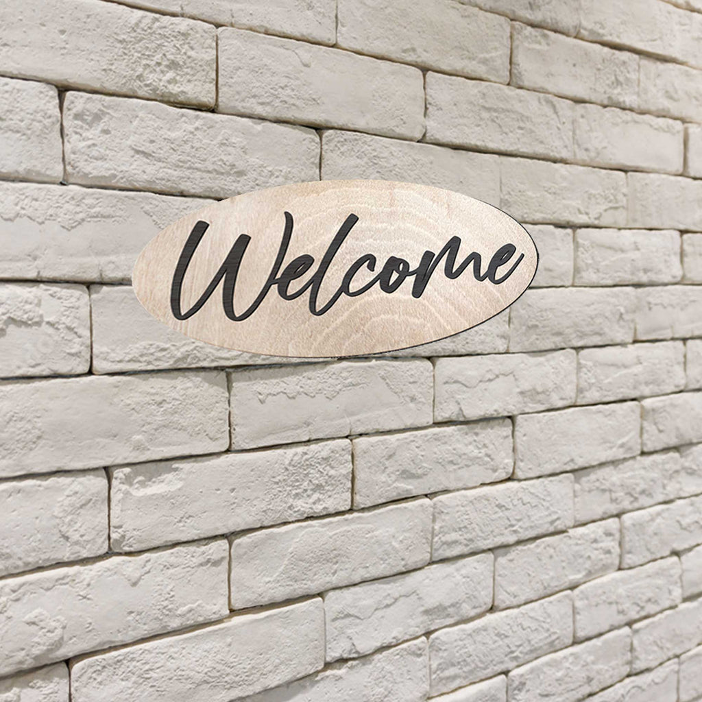 Welcome sign, Business sign, Made in the USA sign, Made from wood - 320342