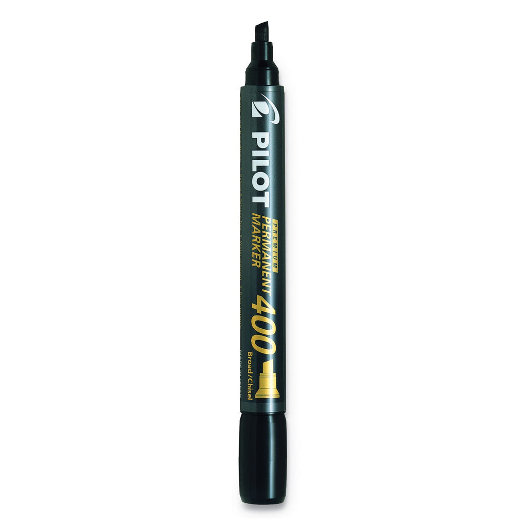 Pilot Premium 400 Permanent Marker, Broad Chisel Tip, Black, 36/Pack