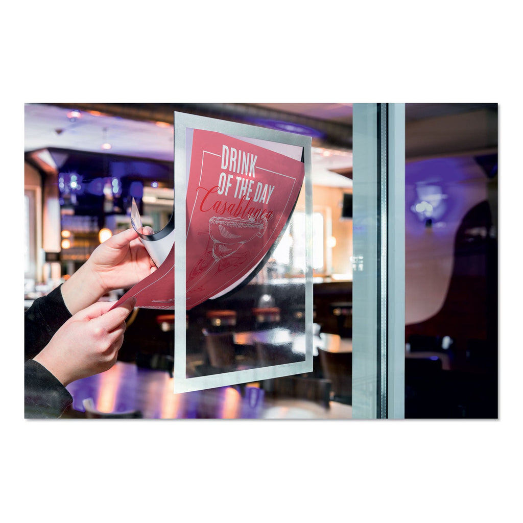 Durable DURAFRAME Sign Holder, 8.5 x 11, Silver Frame, 2/Pack