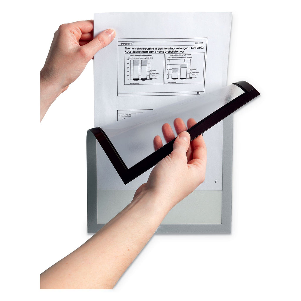 Durable DURAFRAME Magnetic Sign Holder, 8.5 x 11, Silver Frame, 2/Pack