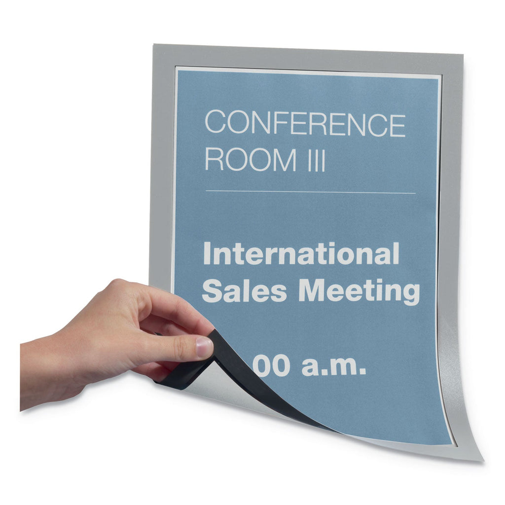 Durable DURAFRAME Magnetic Sign Holder, 8.5 x 11, Silver Frame, 2/Pack