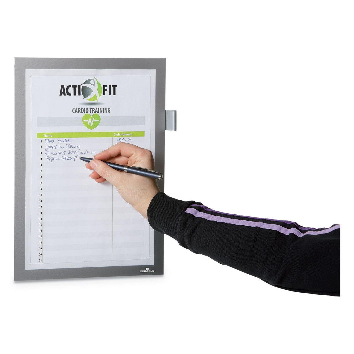 Durable DURAFRAME Note Sign Holder, 8.5 x 11, Silver Frame