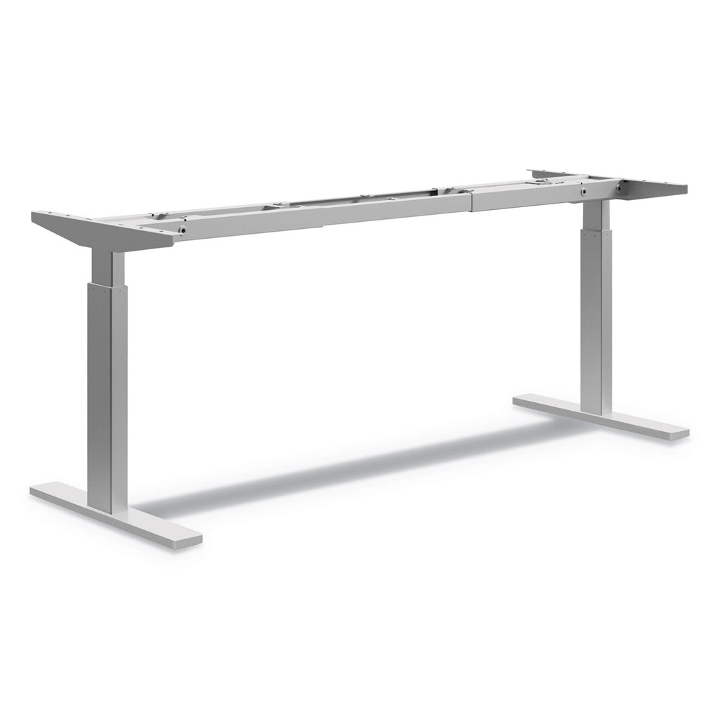 HON Coordinate Height-Adjustable Base, 72w x 24d x 25.5 to 45.25h, Nickel