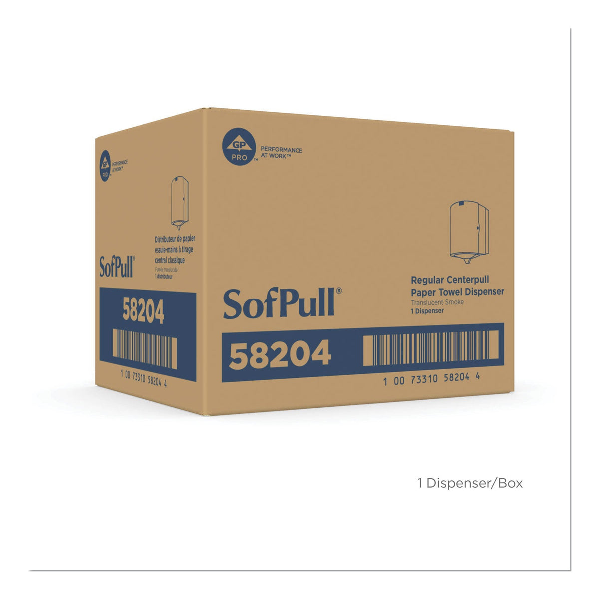 Georgia Pacific SofPull Center Pull Hand Towel Dispenser, 10.88 x 10.38 x 11.5, Smoke
