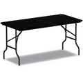 Alera Wood Folding Table, Rectangular, 59.88w x 29.88d x 29.13h, Black