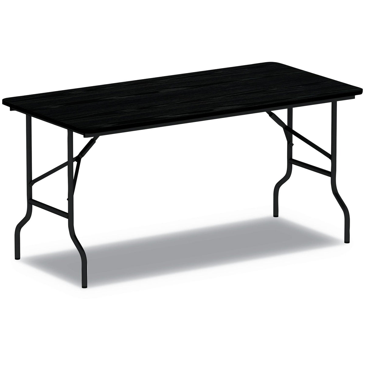Alera Wood Folding Table, Rectangular, 59.88w x 29.88d x 29.13h, Black