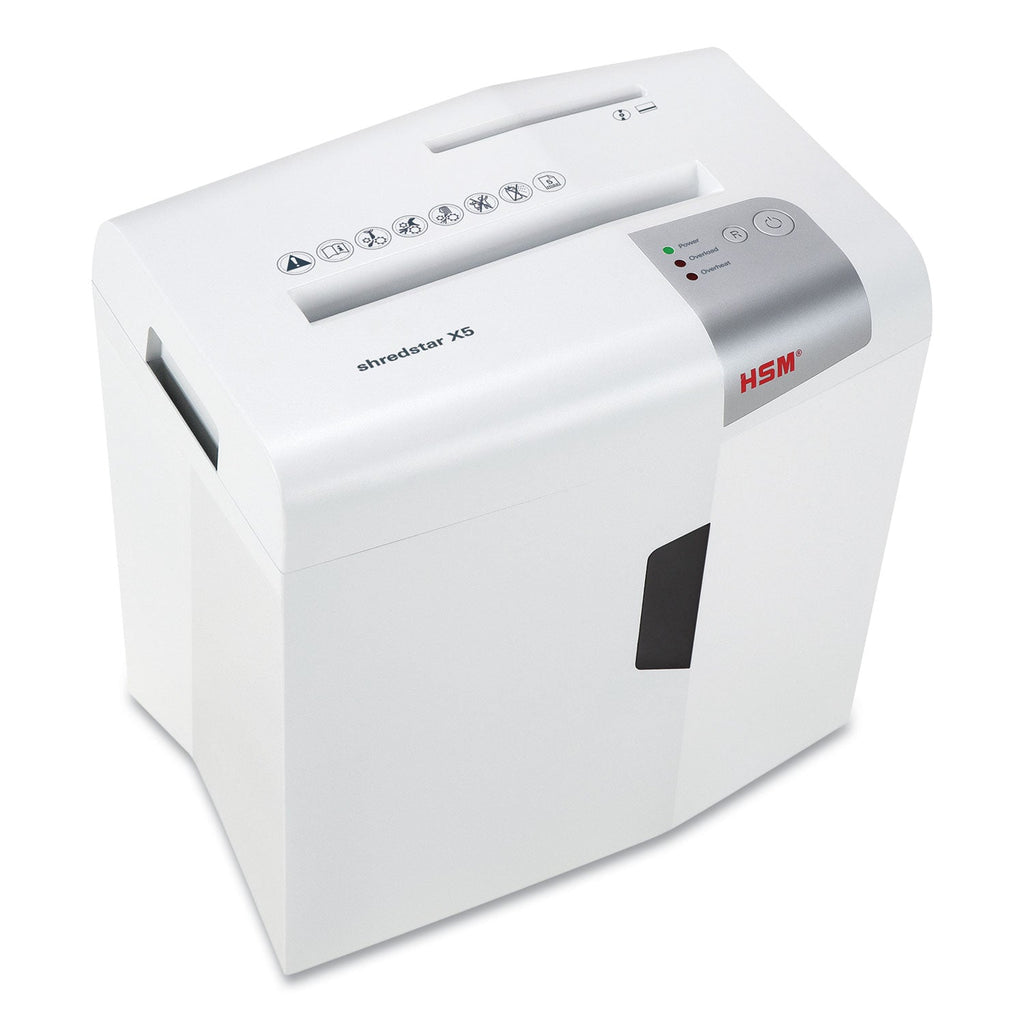 HSM of America shredstar X5 Cross-Cut Shredder, 5 Manual Sheet Capacity, White
