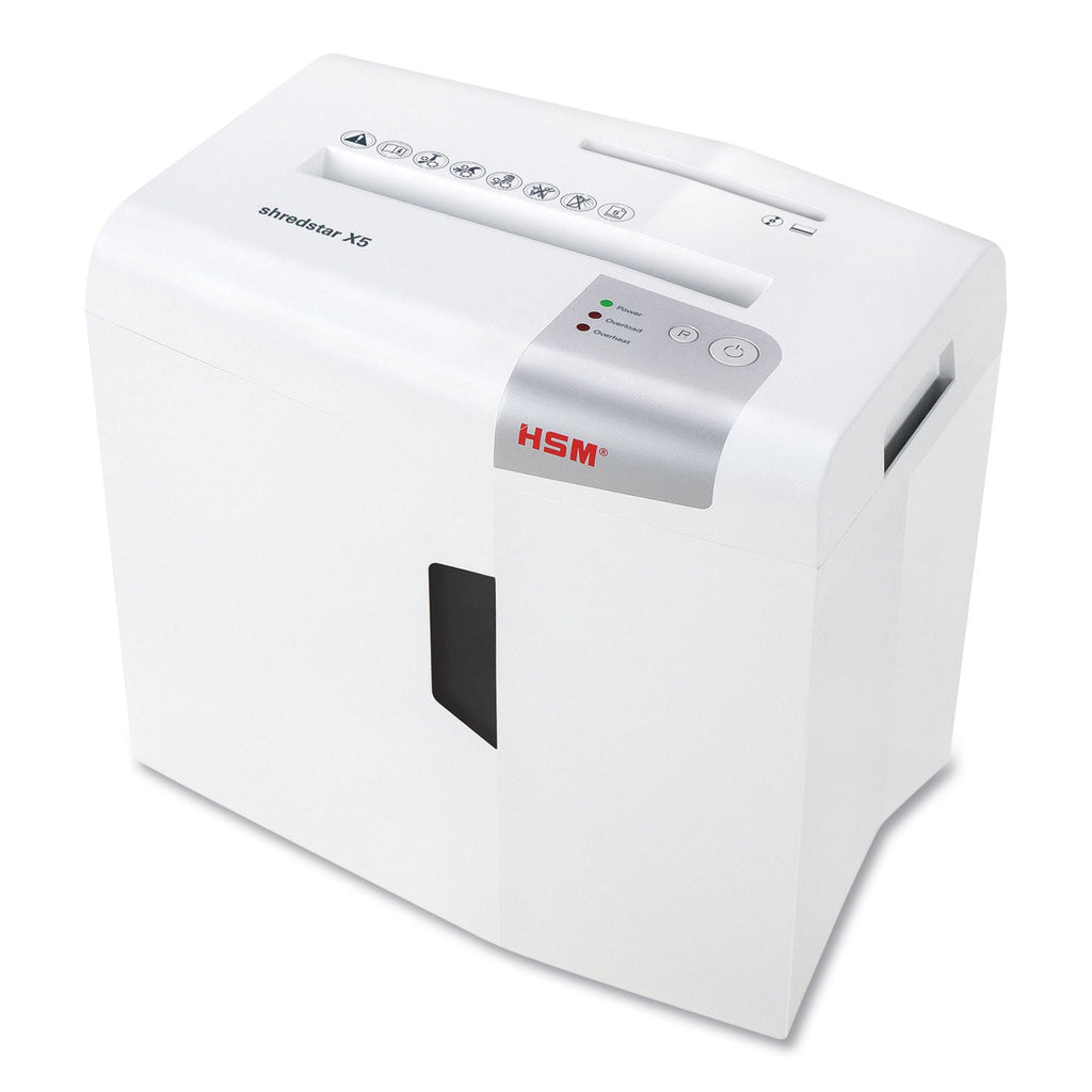 HSM of America shredstar X5 Cross-Cut Shredder, 5 Manual Sheet Capacity, White