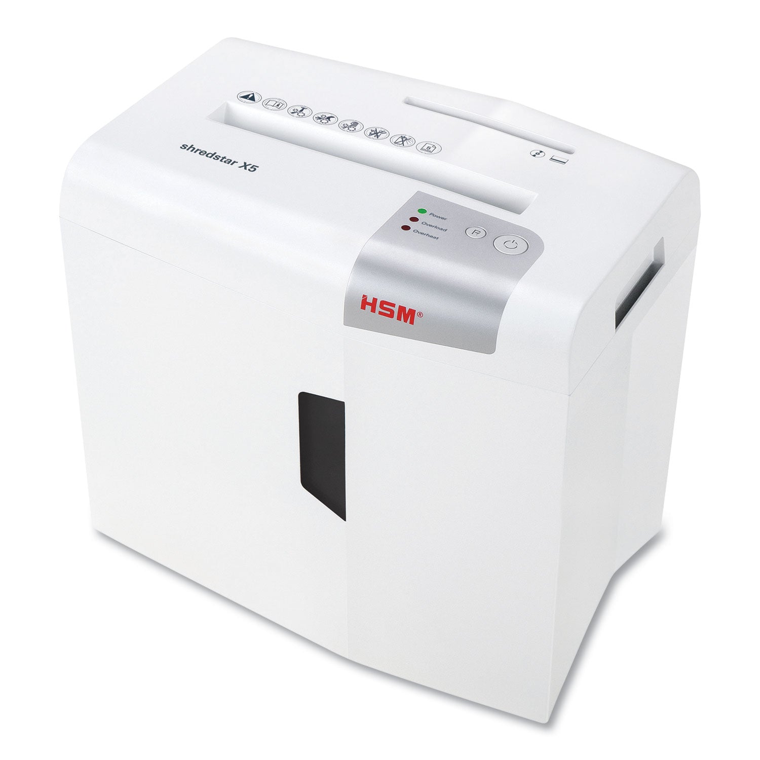 HSM of America shredstar X5 Cross-Cut Shredder, 5 Manual Sheet Capacity, White