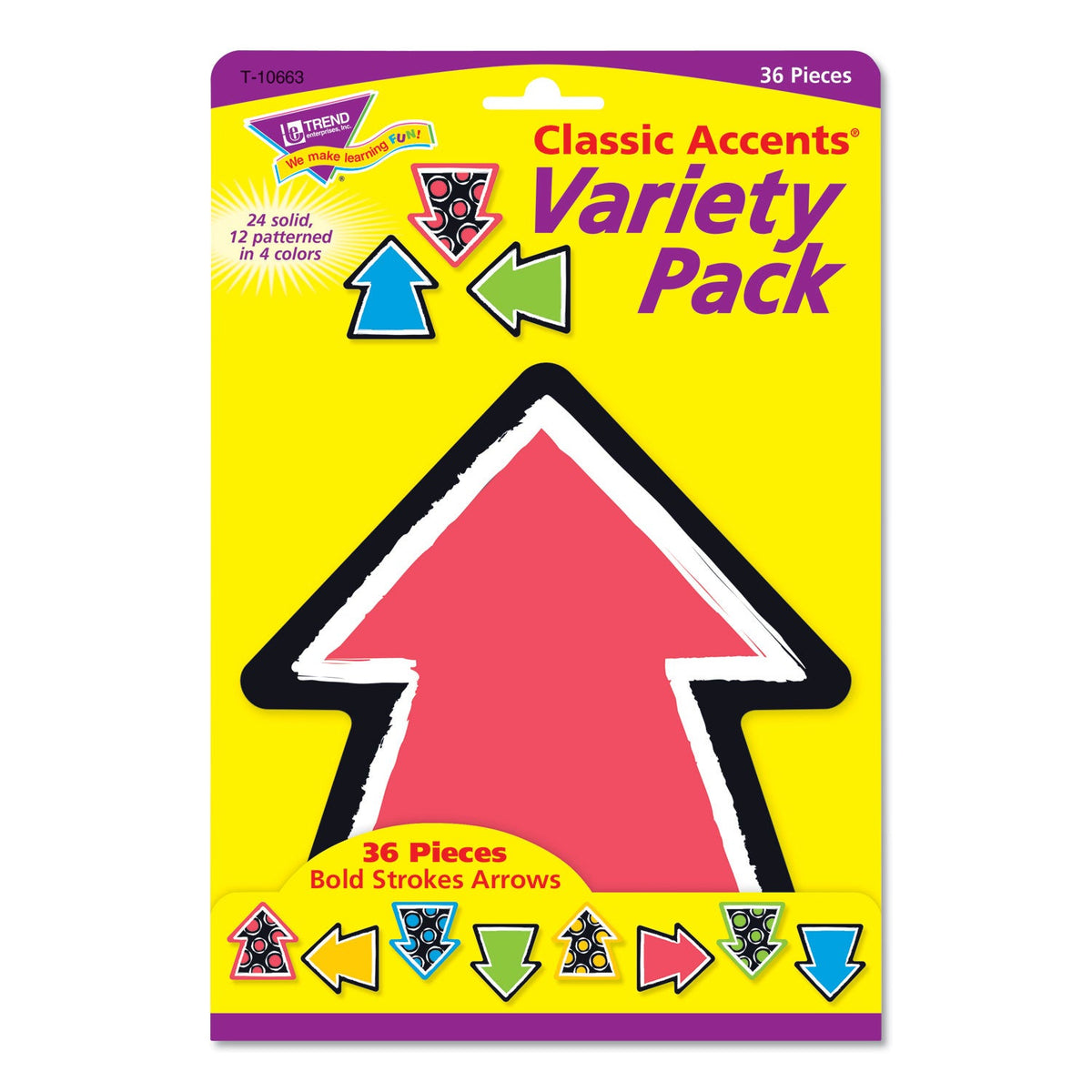 TREND Bold Strokes Classic Accents Variety Pack, 6" x 7.88", 36 Assorted Arrows/Set