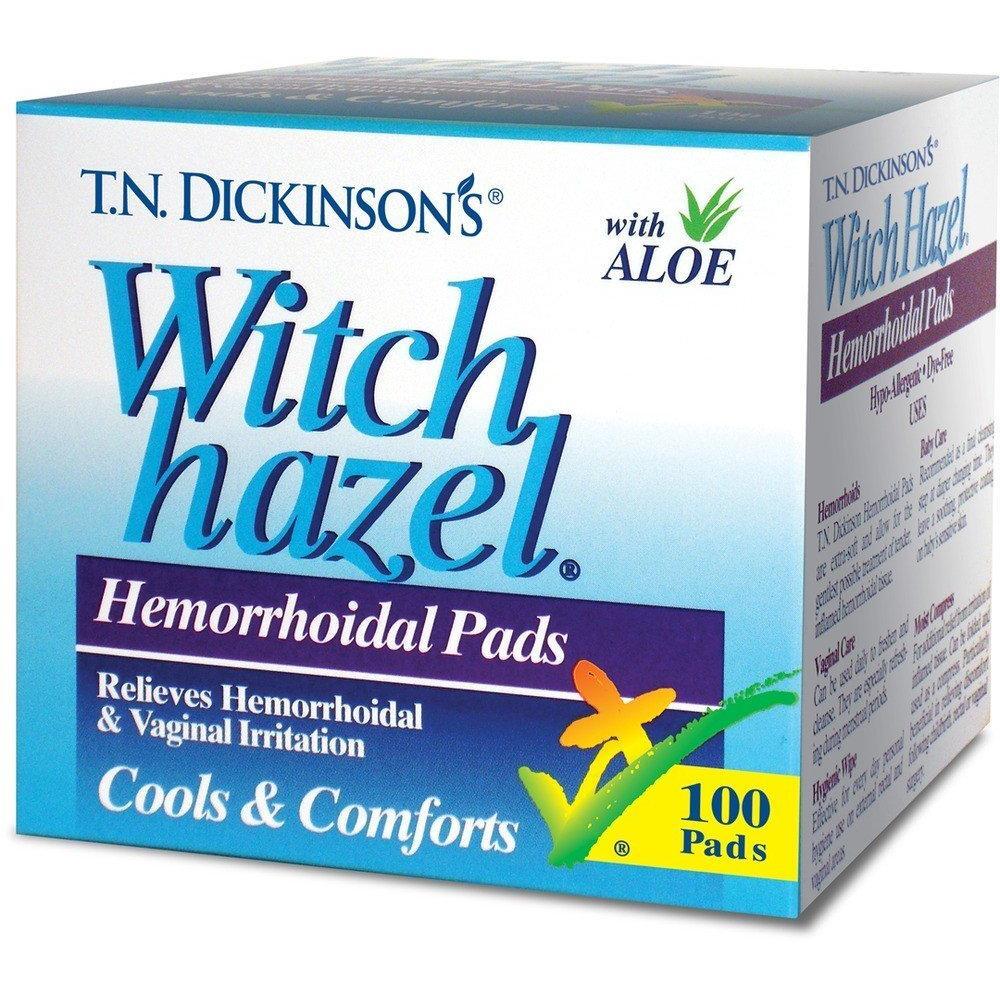 T.N. Dickinson’s Witch Hazel Hemorrhoidal Pads – Cooling & Soothing Relief, 100 Count