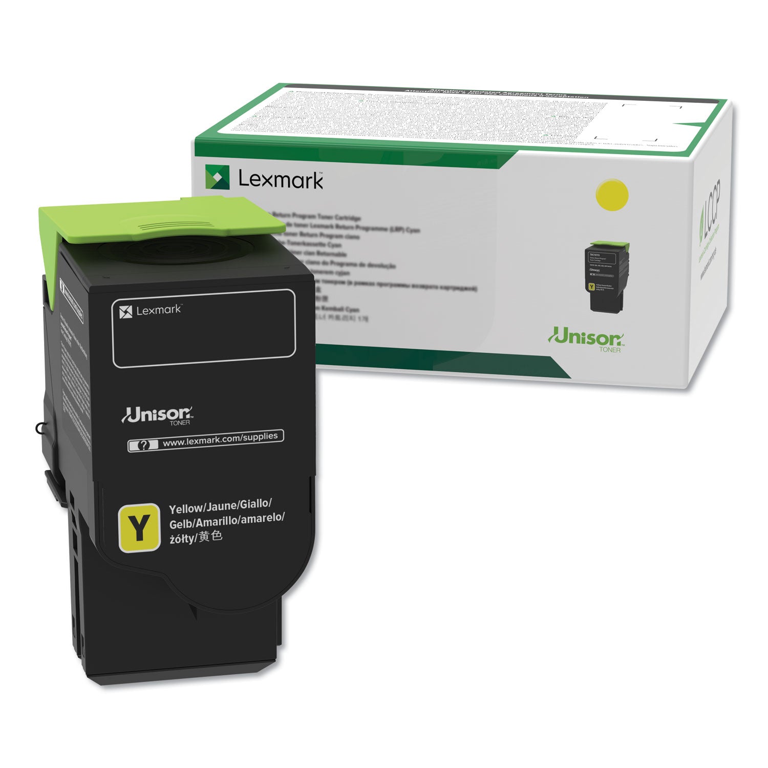 Lexmark C231HY0 Return Program High-Yield Toner, 2,300 Page-Yield, Yellow
