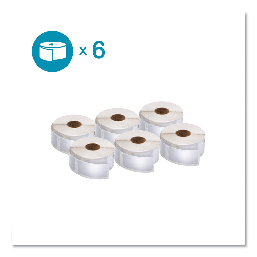 DYMO LW Multipurpose Labels, 1" x 2.13", White, 500 Labels/Roll, 6 Rolls/Pack