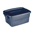 Rubbermaid Roughneck Storage Box, 3 gal, 10.63" x 15.69" x 7", Dark Indigo Metallic