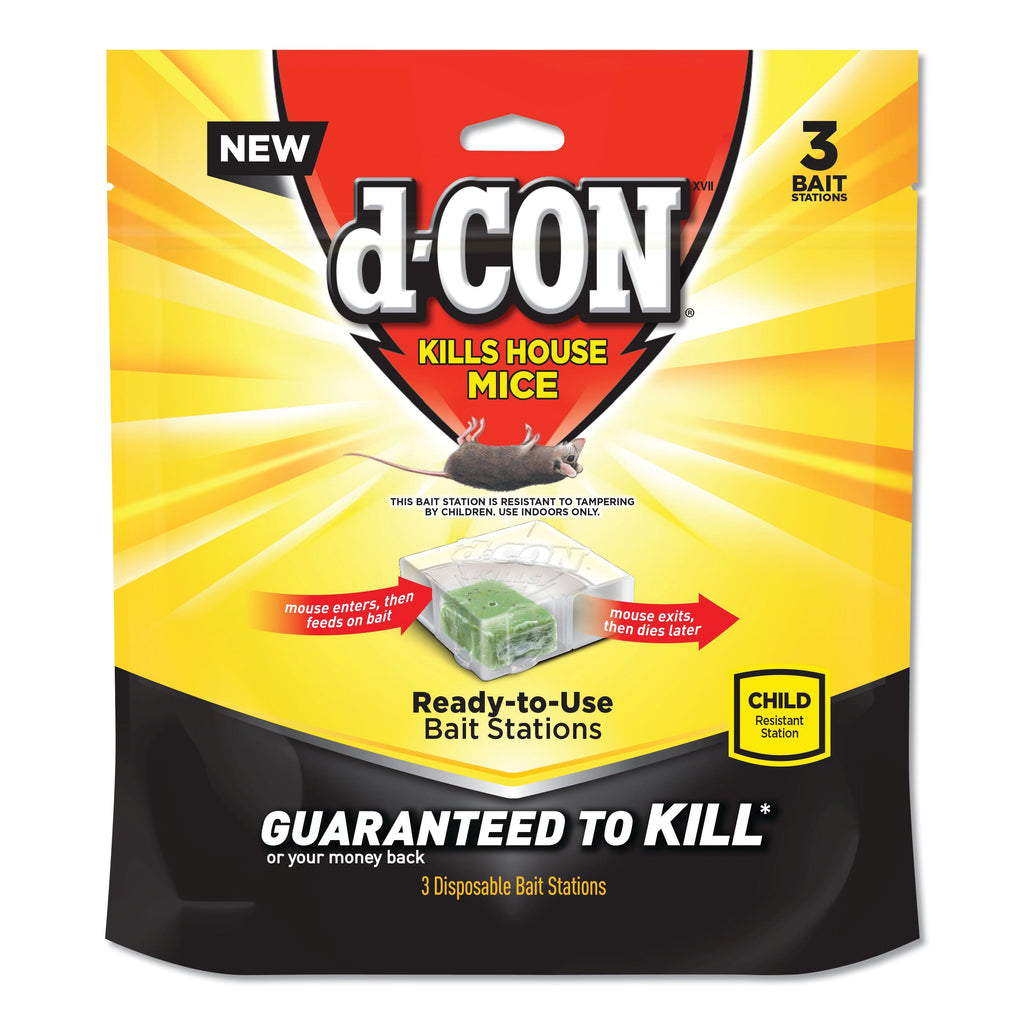 d-CON Disposable Bait Station, 3 x 3 x 1.25, 6/Carton