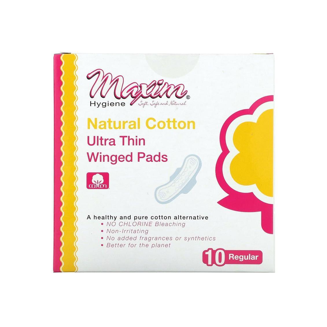 Maxim Hygiene Products Natural Ultra Thin Winged Pads, Unscented, Daytime