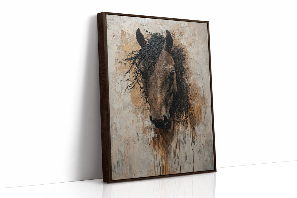 Rawhide Gaze Textured Horse Portrait