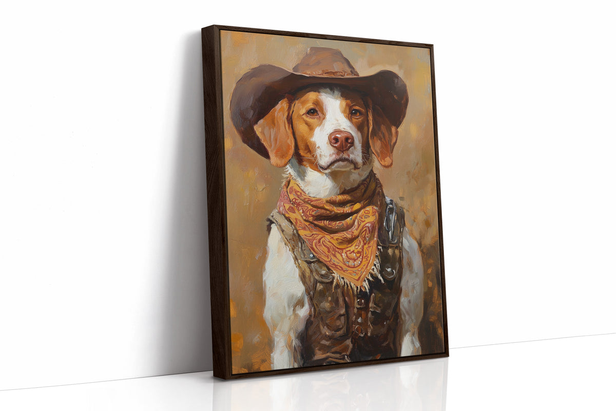 Brittany Spaniel Cowboy in Sunset Bandana