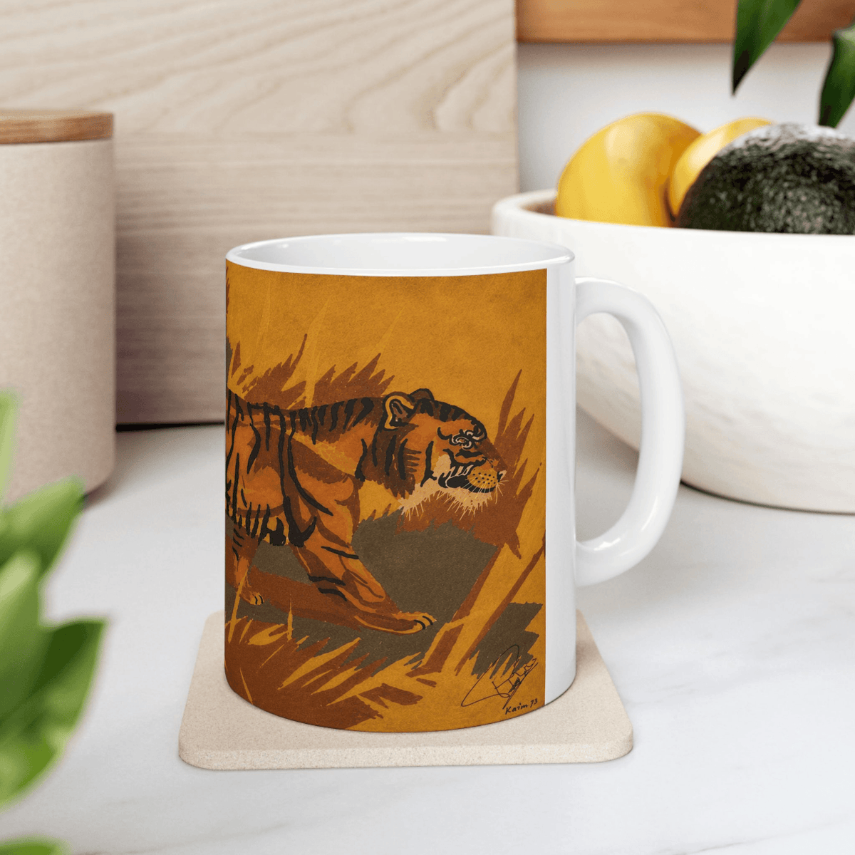 PimsArt Majestic Tiger Illustration Mug From Original Painting