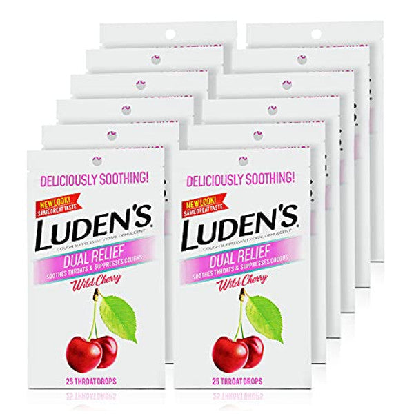 Luden's Wild Cherry Throat Drops, Pectin Oral Demulcent - 25 Count