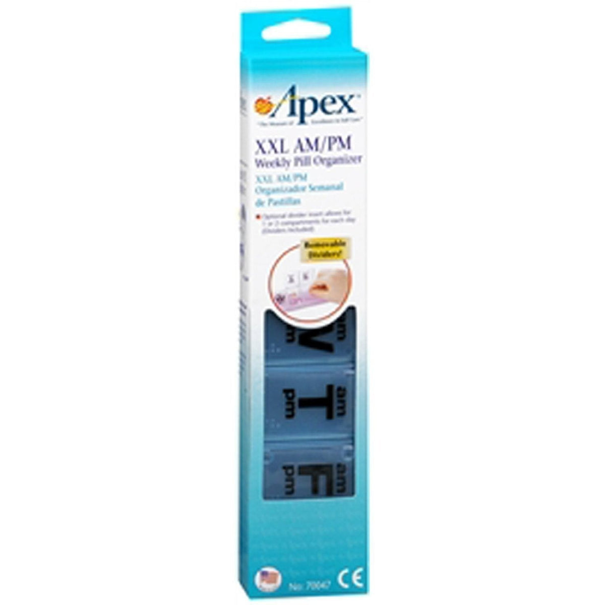 Apex 7-Day AM/PM Pill Organizer, XX-Large (XXL) - Massive Capacity Weekly Planner