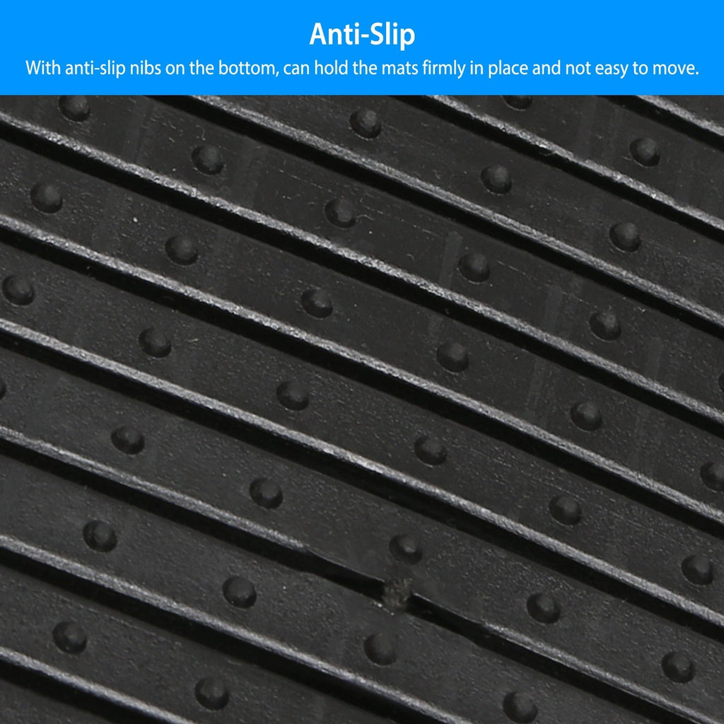 4Pcs Automotive Floor Mats Front and Rear PVC Rubber Floor Mats Heavy Duty Drive Vehicle Car Mats with Trimmable Design Fit Most Cars SUVs Trucks