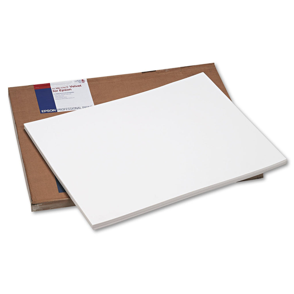 Epson Somerset Velvet Fine Art Paper, 24 x 30, White, 20/Pack