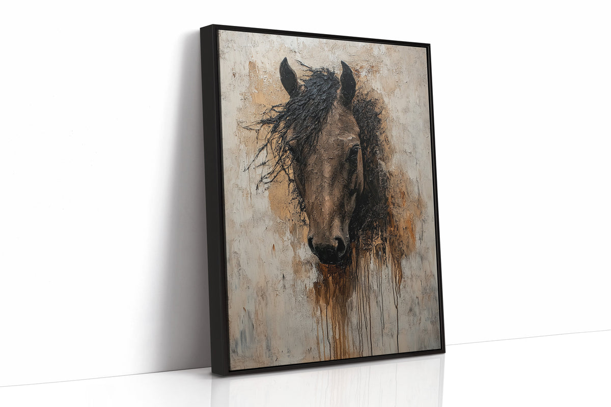 Rawhide Gaze Textured Horse Portrait