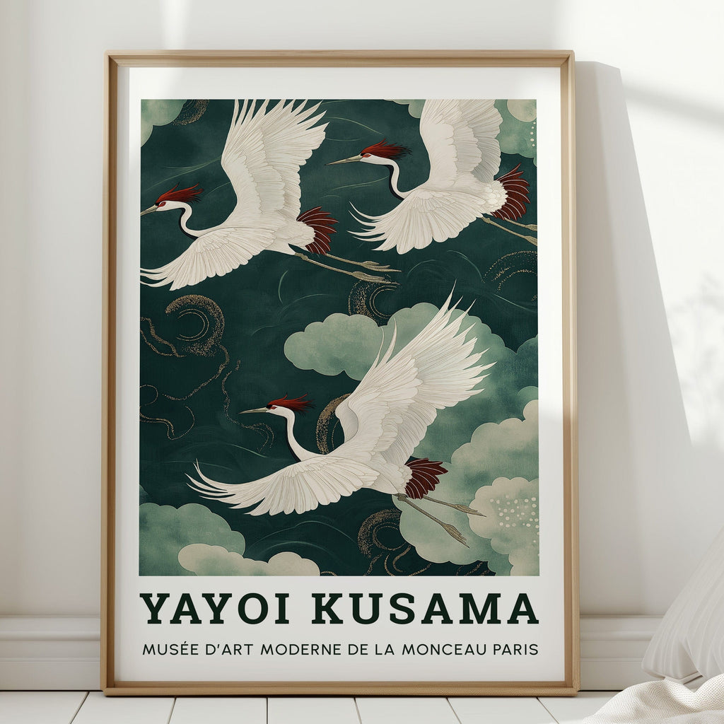 Celestial Flight – Cranes in a Dreamlike Sky