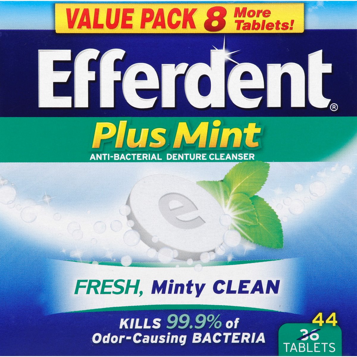 Efferdent® Fresh/Clean Mint Tablet, 44 EA